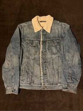 GAP Quilted Fleece Denim Trucker Jacket  Holiday '04